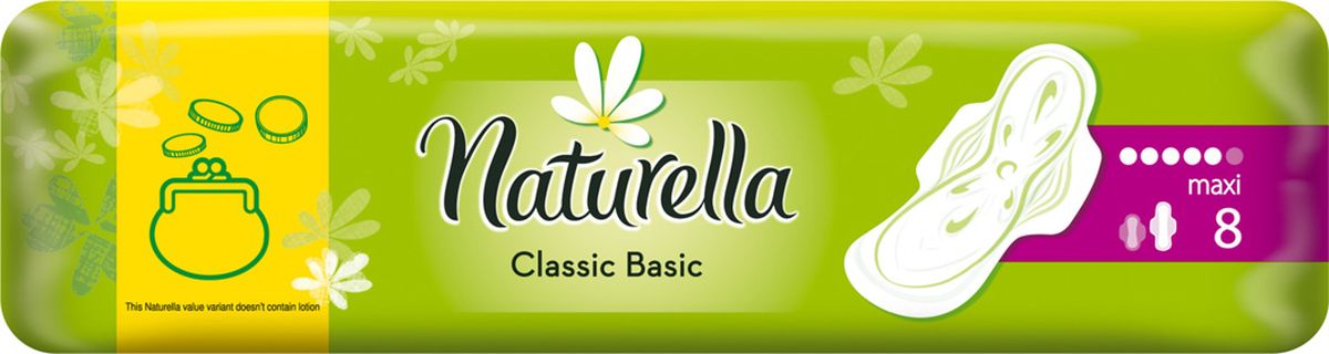 Naturella Ароматизированные женские гигиенические прокладки Classic Basic Maxi с крылышкамиNT-83733538 Naturella Ароматизированные женские гигиенические прокладки Classic Basic Maxi с крылышкамиNT-83733538Гигиенические прокладки без индивидуальной упаковки Naturella Classic Basic Maxi с крылышками обеспечивают комфорт и защиту в дневное время при умеренных выделениях. Это первые прокладки Naturella, выпускаемые без индивидуальной упаковки. Прокладки без индивидуальной упаковки Naturella Classic Basic Maxi обладают ароматом ромашки и желобками в форме цветка с эксклюзивной впитывающей системой. А впитывающие волокна помогают распределять и удерживать жидкость внутри, обеспечивая сухость и комфорт.