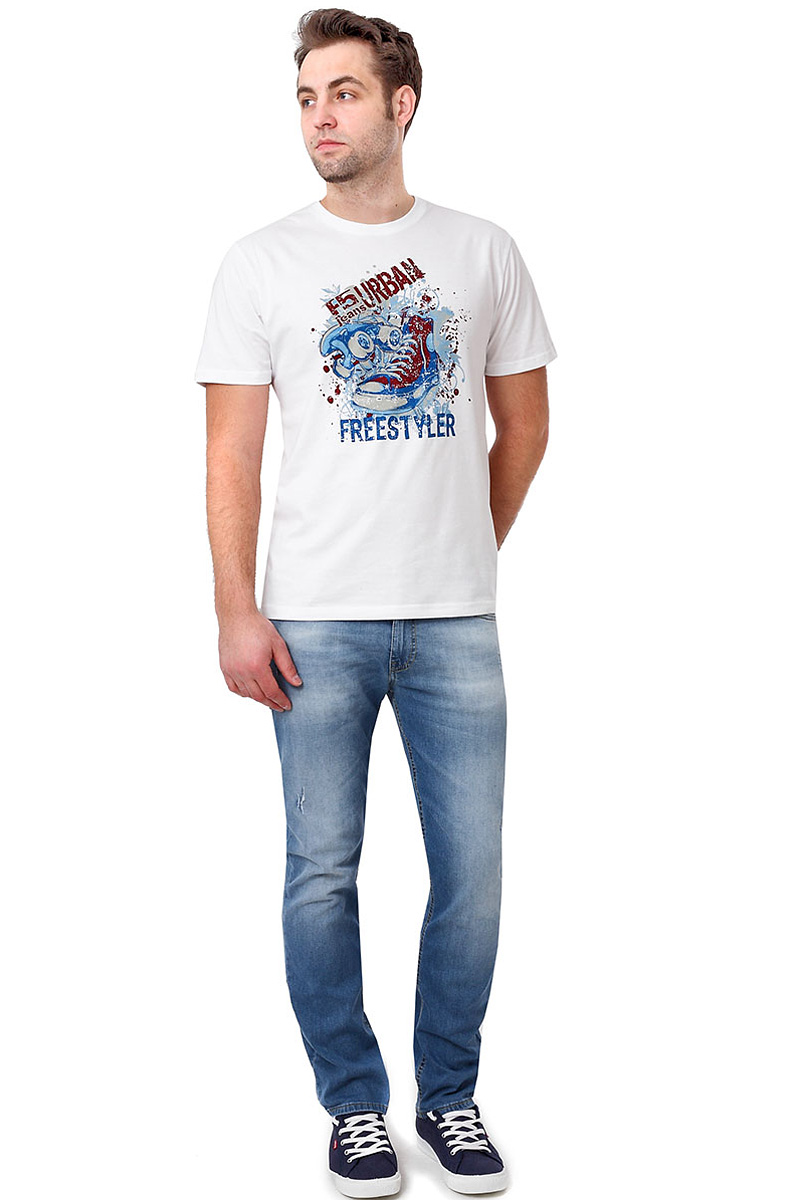 Футболка мужская F5, цвет: белый. 14484_02285. Размер XXXL (56)14484_02285/Shoes, TR Plain, white Футболка мужская F5, цвет: белый. 14484_02285. Размер XXXL (56)14484_02285/Shoes, TR Plain, whiteСтильная мужская футболкаF5 выполнена из натурального хлопка. Футболка с коротким рукавом и небольшим круглым вырезом оформлена принтом и надписью.