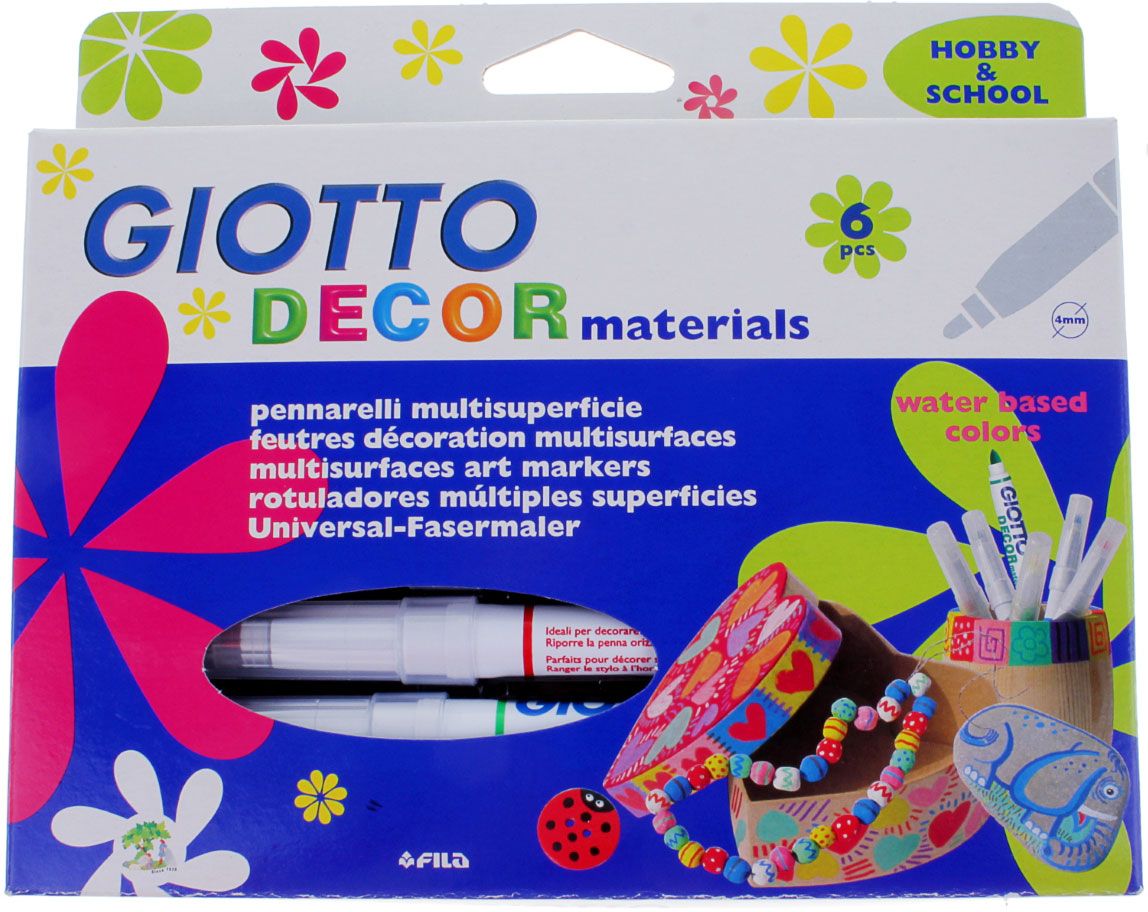 Giotto Набор маркеров для декора Decor Materials 6 цветов
