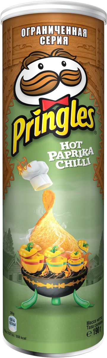Pringles картофельные чипсы со вкусом перца чили, 190 г7001281000 Pringles картофельные чипсы со вкусом перца чили, 190 г7001281000Чипсы Pringles со вкусом перца чили – хрустящий снек из картофеля. Продукт изготавливают путем обжаривания тонких ломтиков картофеля в кипящем масле.