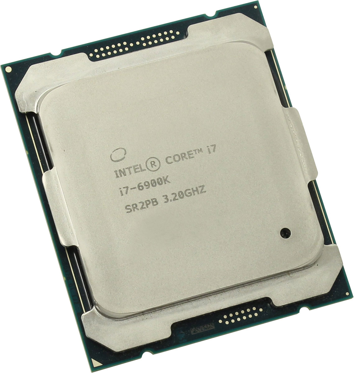 Intel Core i7-6900K процессор373951 Intel Core i7-6900K процессор373951Процессор Intel Core i7-6900K обеспечит высокую производительность системы, когда это необходимо, благодаря автоматической подстройке частоты.Данная модель построена на архитектуре Broadwell и оснащена сокетом LGA 2011. Базовая частота этого 8-ядерного процессора составляет 3200 МГц, при серьезных нагрузках активируется турбо-режим и частота повышается до 3700 МГц.Intel Core i7-6900K поддерживает оперативную память типа DDR4 объемом до 128 ГБ с пропускной способностью 76.8 Гбайт/с. Используется системная шина DMI 2.0 и встроенный контроллер PCI-E 3.0 с 40 линиями. Процессор поддерживает 64-битный набор команд EM64T. Используется энергосберегающая технология Enhanced SpeedStep. Показатель тепловыделения (TDP) составляет 140 Вт.Ядро: Broadwell-E