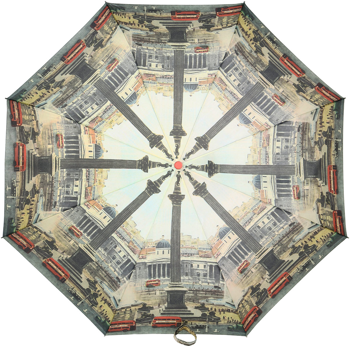 Зонт женский Fulton, механический, 3 сложения, цвет: коричневый, серый. L849-3417