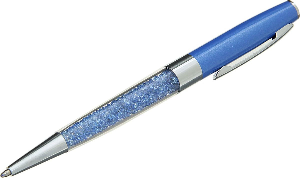 Ручка шариковая Стразы цвет корпуса синий