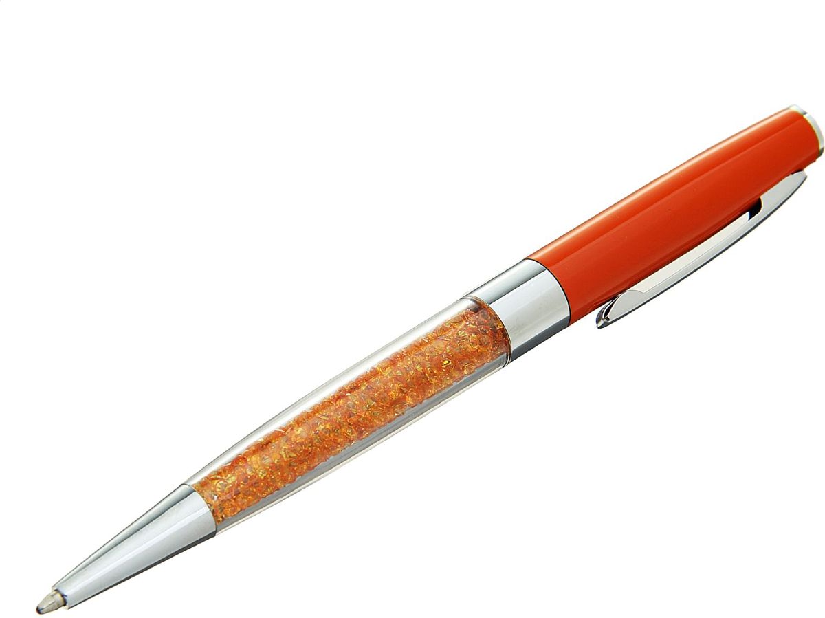 Ручка шариковая Стразы цвет корпуса оранжевый