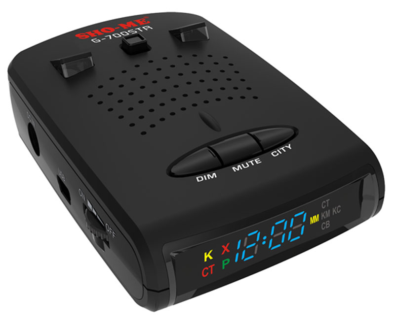Sho-Me G-700 STR радар-детекторG-700 STR Sho-Me G-700 STR радар-детекторG-700 STRРадар-детектор Sho-Me G-700 STR с ярким светодиодным дисплеем, специально разработан для использования в России и странах СНГ! Оснащен GPS модулем с занесенными в базу координатами камер видеофиксации и малошумных радаров, а именно: Стрелка-СТ/М, Автодория, Кордон, Робот, Искра, Бинар, Визир, Арена, Крис, Радис, Беркут, Сокол, ЛИСД 2Ф и АМАТА.При разработке G-700 STR Sho-Me придерживались концепции разумного минимализма. Основной задачей было создание доступного по цене радар-детектора для ещё большей популяризации радар-детекторов с GPS-модулем.Надежный, простой с интуитивно, понятной навигацией, удобный в обращении радар-детектор. Имеет голосовое оповещение на русском языке. Возможность выборочного отключения диапазонов для оптимизации быстродействия процессора и снижения ложных срабатываний детектора. Обладает высоким качеством сборки, а так же долговечным корпусом.У данной модели есть USB-порт, через который можно загружать базу камер и радаров по GPS-точкам по России и по странам СНГ.G-700 STR дважды контролирует пространство примерно за 700-900 м перед машиной — с помощью детектора радаров и GPS-приемника. Первые же тесты показали, чем выгодно отличается новая версия РД: теперь он видит только работающие радары Стрелка, а муляжи или отключенные комплексы отмечает GPS-модуль.Детектирование всех полицейских радаровОбнаружение Стрелки за 1200 м обновленным встроенным модулемЯркий информативный дисплейУвеличенная чувствительность лазераВстроенный GPS-модульОпределение типа камеры и лимита скорости на контролируемом участкеВозможность обновления базы камер и прошивкиРегулировка уровня чувствительностиВозможность отключения диапазоновУменьшение ложных срабатываний за счет скоростных фильтровРасширенное меню настроек