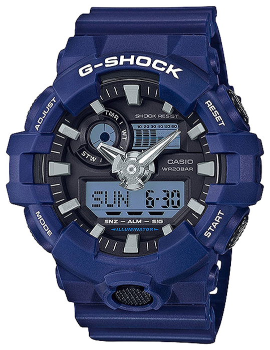 Наручные часы мужские Casio G-Shock, цвет: синий, черный. GA-700-2A