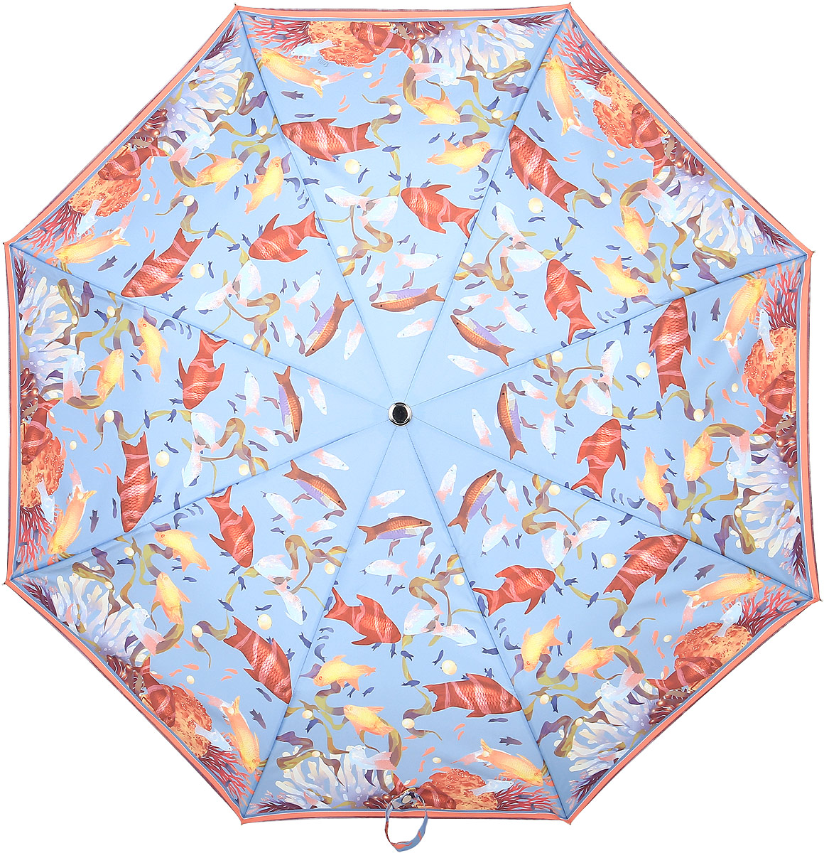 Зонт женский Stilla, автомат, 3 сложения, цвет: голубой, красный. 756/1 mini