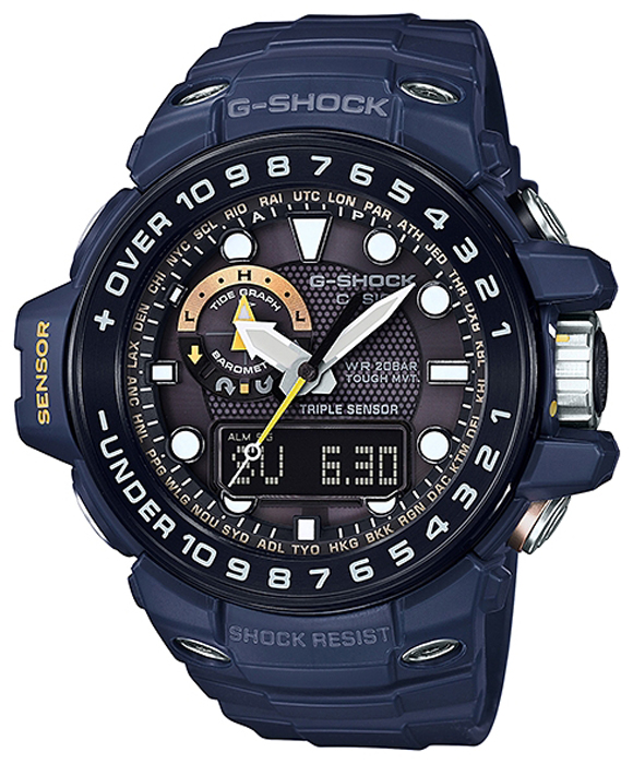 Наручные часы мужские Casio G-Shock, цвет: синий, черный. GWN-1000NV-2A