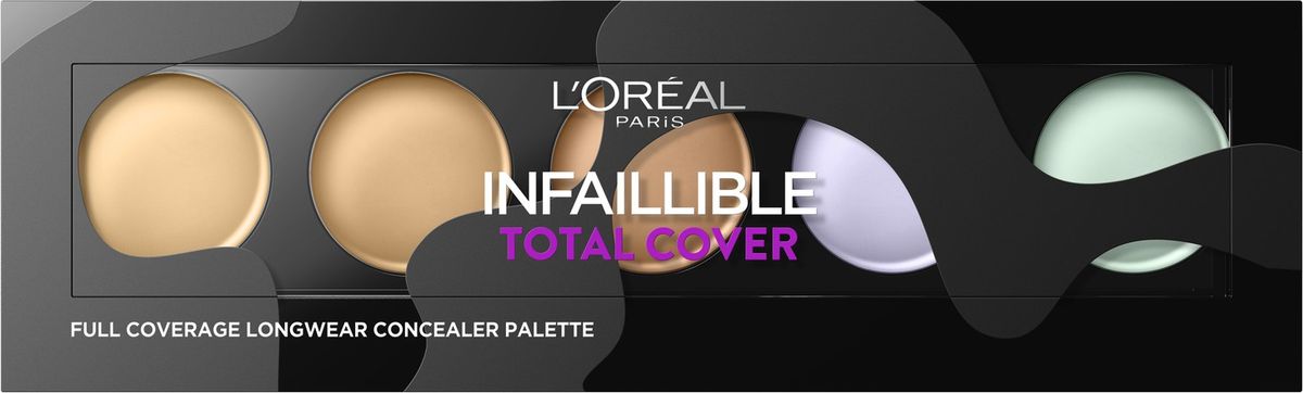 LOreal Paris Палетка консилеров Infaillible Total Cover, 10 гA8968500 LOreal Paris Палетка консилеров Infaillible Total Cover, 10 гA8968500Инфаибль Total Cover – универсальная палетка консилеров для лица, которая позволит замаскировать любые эстетические несовершенства. В ней представлены 5 оттенков для безупречного эстетического результата.