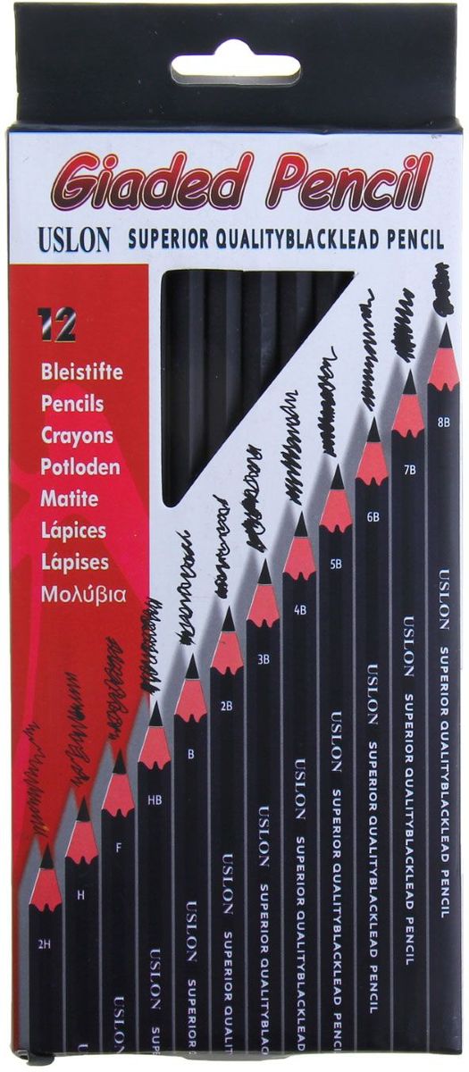 Giaded Pencil USLON Набор карандашей чернографитных 12 шт539167 Giaded Pencil USLON Набор карандашей чернографитных 12 шт539167Простые чернографитные карандаши Giaded Pencil USLON – основа любого начинания. Что бы вы ни делали – рисунки, наброски, пометки – карандаш здесь становится незаменимым инструментом. Прочный графитовый стержень не ломается и не крошится, не оставляет неряшливых и неопрятных следов, а деревянный корпус легко затачивается.