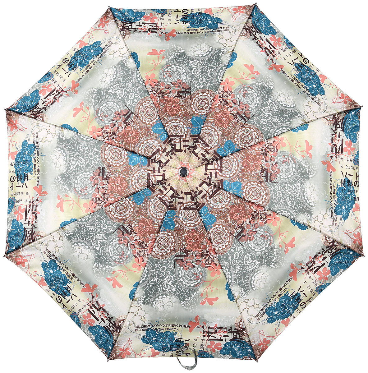 Зонт женский Stilla, автомат, 3 сложения, цвет: бежевый, мультиколор. 438/1mini