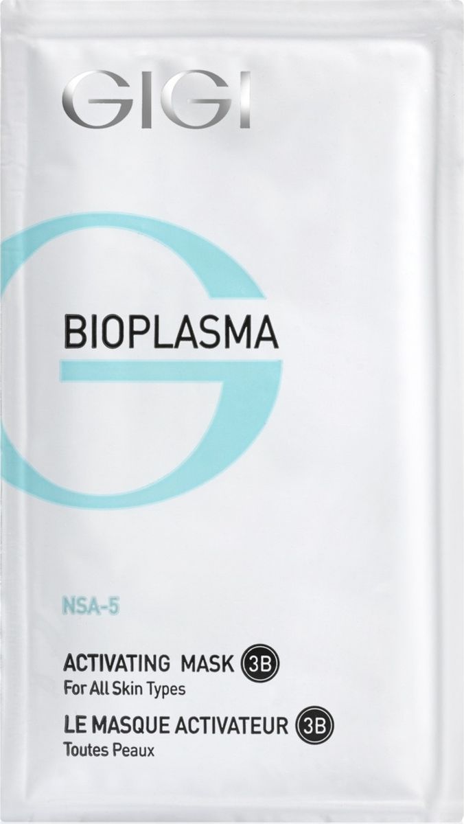 GIGI Активизирующая маска для всех типов кожи Bioplasma Activating Mask, 20 мл, 5 штgi24008 GIGI Активизирующая маска для всех типов кожи Bioplasma Activating Mask, 20 мл, 5 штgi24008Благодаря высокой концентрации активных ингредиентов, включающих в себя экстракт водорослей и экстракты лекарственных растений, оказывает мощное антиоксидантное действие, легко очищает кожу от отмерших клеток рогового слоя, стимулирует обмен веществ, обогащает клетки кислородом, обладает увлажняющим эффектом. Подходит для Для всех типов кожи. Активные компоненты: Сульфат кальция, кремнезем, диоксид титана, аргинин ферулат, экстракт криспа, экстракт оливкового масла, экстракт планктона, кальприан, ламинарган, кодиблан, токоферола ацетат. Результат: Маска великолепно успокаивает кожу после глубокой чистки лица, осветляет пятна. Ускоряет регенерацию клеток.