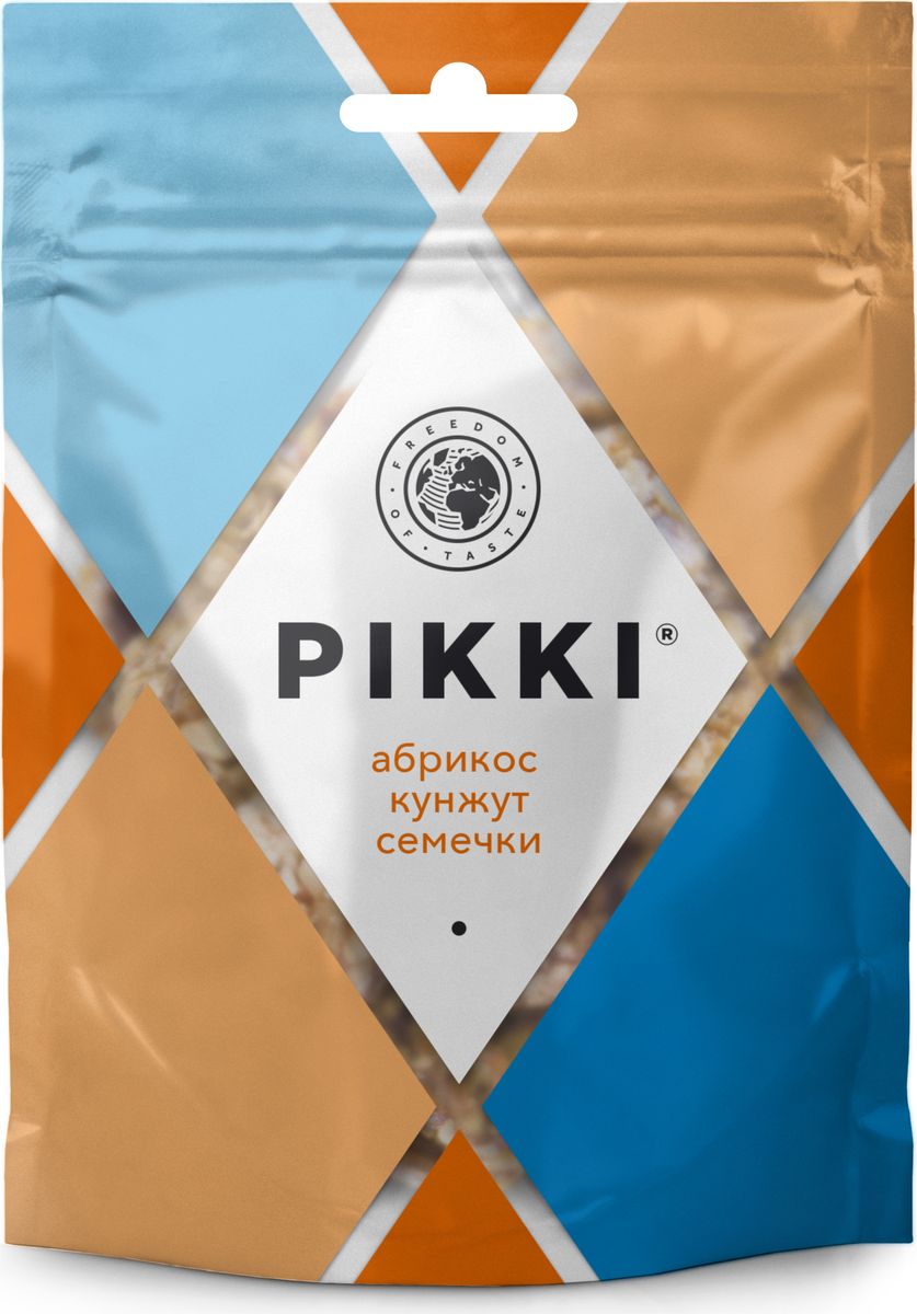 Pikki Абрикос-Кунжут-Семечки конфеты орехово-фруктовые, 50 гУТ040810409 Pikki Абрикос-Кунжут-Семечки конфеты орехово-фруктовые, 50 гУТ040810409Полезные снеки из орехов, злаков и сухофруктов для быстрого перекуса.