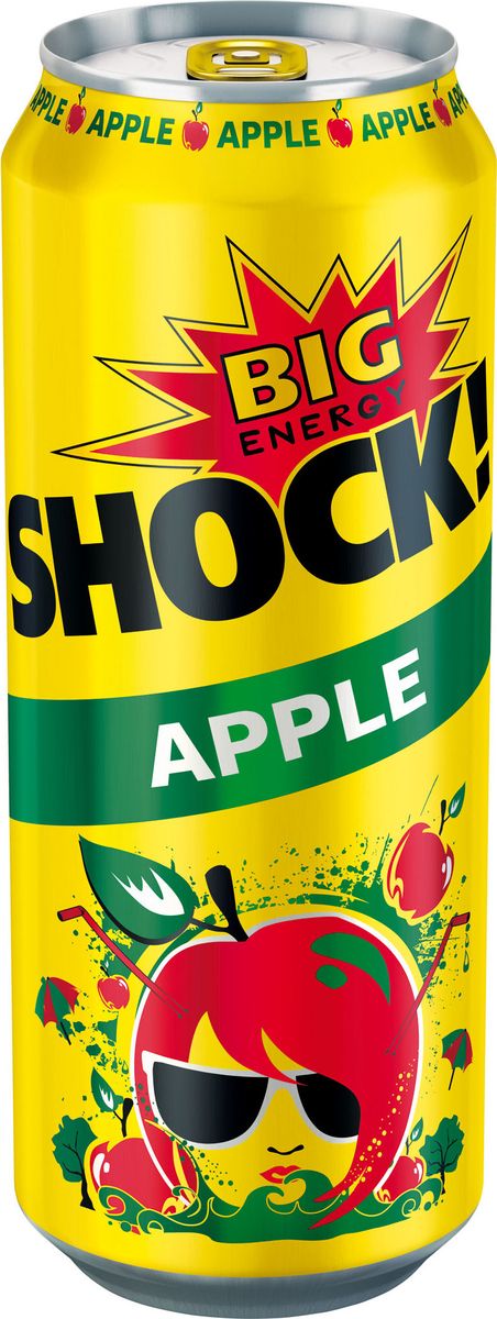 Bigshock! Apple энергетический напиток, 0,5 лУТ040810369 Bigshock! Apple энергетический напиток, 0,5 лУТ040810369Bigshock! - энергия со вкусом. Освежающий ароматный напиток, содержащий натуральный кофеин, таурин, витамины и 10% фруктового сока. Умеренная газация. Долгое послевкусие. Неподражаемый вкус. Взбудораживающий эффект. Снимает усталость и освежает внимание. Подходит для увеличения физической активности. Употреблять охлажденным!