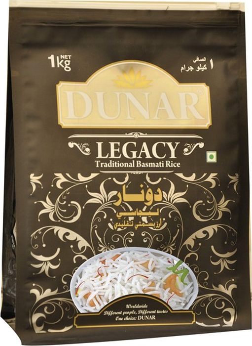 Dunar Legacy традиционный басмати рис, 1 кгДунар 1 Dunar Legacy традиционный басмати рис, 1 кгДунар 1Традиционный самый ароматный индийский рис басмати, выдержка риса 2 года, длина зерна в приготовленном виде 15 мм.
