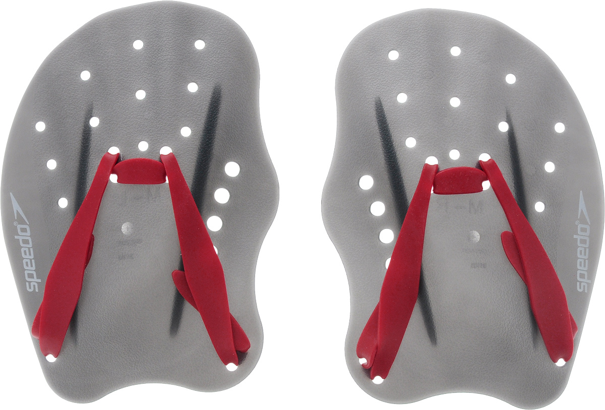 Лопатки для гребли Speedo Tech Paddle Au, цвет: серый. Размер M733120006 Лопатки для гребли Speedo Tech Paddle Au, цвет: серый. Размер M733120006Лопатки для плавания Speedo Tech Paddle Au изготовлены из полипропилена и силикона. Лопатки перекрывают поверхность ладони, равномерно распределяя нагрузку от давления на воду по всей кисти. Основным назначением является обучение правильной гребковой технике, а также укрепление мышц рук, плечевого пояса и спины. Специальная форма лопаток обеспечивает максимальное удобство во время плавания. Отверстия в лопатках улучшают чувствительность потока воды.