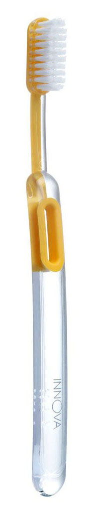 Innova Зубная щетка с ионами серебра, деликатная, цвет: желтый