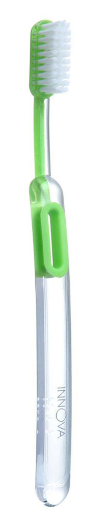 Innova Зубная щетка с ионами серебра, деликатная, цвет: салатовый