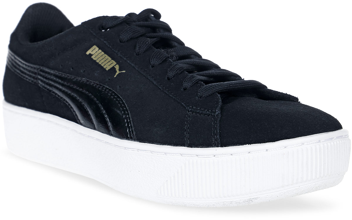 Кеды женские Puma Puma Vikky Platform, цвет: черный. 36328705. Размер 5 (37)36328705 Кеды женские Puma Puma Vikky Platform, цвет: черный. 36328705. Размер 5 (37)36328705Вся линейка Vikky от PUMA - это сочетание спортивности и женственности, и модель Puma Vikky Platform не исключение. Высокая подошва-платформа дополняется классическим верхом из замши и дышащим язычком из сетчатого материала. О вашем комфорте и свежести позаботится стелька из материала SoftFoam. В обуви серии Vikky от PUMA можно зажигать где угодно!