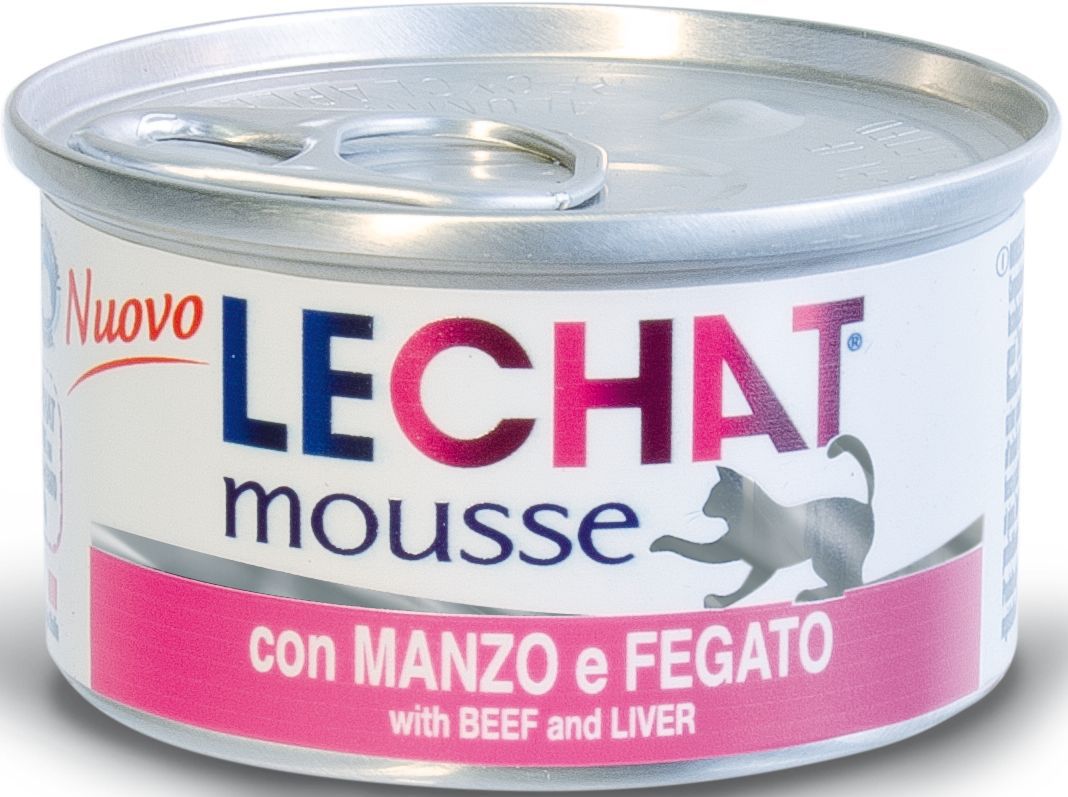 Консервы Monge Lechat mousse, для кошек, мусс говядина и печень, 85 г70000895 Консервы Monge Lechat mousse, для кошек, мусс говядина и печень, 85 г70000895Консервы Monge Lechat mousse - это полнорационный корм для кошек.Также подходит для кормления котят. В состав входят все необходимые витамины и минеральные вещества для поддержания здоровья и активности кошки.Эксклюзивный способ приготовления - варка на пару - позволяет достичь нежной, мягкой и при этом густой консистенции продукта.Не содержит красителей, консервантов и сахара. Рекомендации по кормлению: для кошек среднего размера норма составляет 85г продукта на каждое кормление (4-5 раз в день). Подавать корм комнатной температуры. Убедитесь, что у кошки есть доступ к свежей чистой воде. Хранить при комнатной температуре, после вскрытия-в холодильнике.Сырой белок 9%, сырой жир 6,3%, сырая клетчатка 0,5%, сырая зола 2%, влажность 78%. витамины и добавки на 1 кг: витамин А 2500МЕ, витамин D3 250 МЕ, витамин Е 10 мг, таурин 1200мг.Свежее мясо 76% (говядина – 54%, печень – 10%), злаки, минеральные вещества. Технологические добавки: загустители и желирующие вещества.Суточная норма для кошек среднего размера составляет 85г продукта на каждое кормление (4-5 раз в день). Подавать корм комнатной температуры. ВАЖНО, чтобы животное всегда имело доступ к чистой, свежей воде.