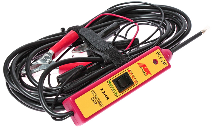 JTC Индикатор напряжения. JTC-1248JTC-1248 JTC Индикатор напряжения. JTC-1248JTC-1248Напряжение: 6-24В постоянного тока. Длина провода: 4.5 м. Внутреннее предохранительное устройство на 8А. Автоматическое отключение устройства при перегрузке. Тестируем наличие положительного и отрицательного напряжения АКБ. Предназначен для проверки неразрывной цепи переключателей, реле, диодов и предохранителей, а также в электрической цепи. Также применяется для определения полярности. Используется для обнаружения коротких замыканий и плохого заземления. Количество в оптовой упаковке: 10 шт. и 100 шт. Габаритные размеры: 285/135/55 мм. (Д/Ш/В) Вес: 407 гр.