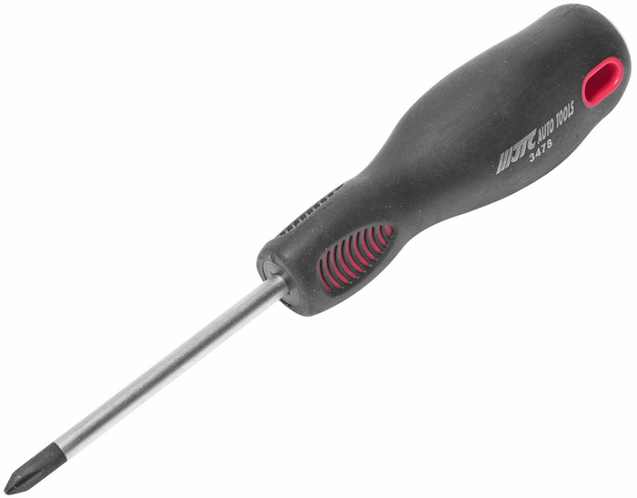 JTC Отвертка PHILIPS силовая. JTC-3478JTC-3478 JTC Отвертка PHILIPS силовая. JTC-3478JTC-3478Отвертка силовая PHILIPS JTCОписание Инструмент изготовлен из стали марки SVCM. Все отвертки имеют стержень с покрытием сатин-хром и оксидированный наконечник. Рукоятка изготовлена из двухкомпонентного материала (PP+TPV) и характеризуется стойкостью к маслам, бензину и другим химическим веществам. Размер: PH1x75 мм. Цвет: красный. Габаритные размеры: 175/35/35 мм. (Д/Ш/В) Вес: 68 г.