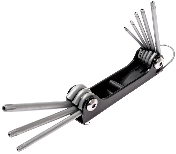 JTC Набор ключей TORX с отверстием T9H-T40H, 8 шт. JTC-3503CA-3505 JTC Набор ключей TORX с отверстием T9H-T40H, 8 шт. JTC-3503CA-3505Набор ключей TORX с отверстием складной 8 предметов JTCОписаниеУдобный раскладывающийся набор ключей TORX с большим крутящим моментом.Особая конструкция с отверстием предназначена для вкручивания/выкручивая болтов. Изготовлены из закалённой хром-ванадиевой стали Размеры: T9H, 10H, 15H, 20H, 25H, 27H, 30H, T40HКоличество в оптовой упаковке: 12 шт. и 72 шт.Габаритные размеры: 135/100/40 мм. (Д/Ш/В)Вес: 260 гр.