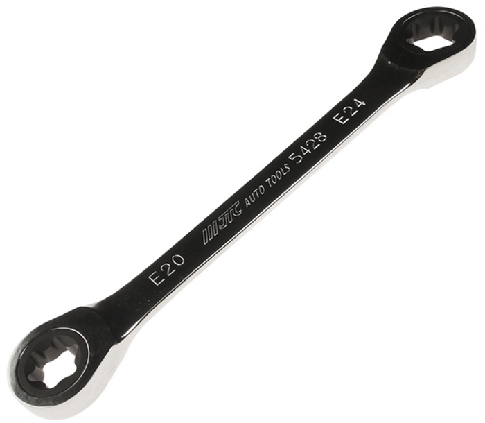 JTC Ключ накидной трещоточный TORX E20xE24. JTC-5428JTC-5428 JTC Ключ накидной трещоточный TORX E20xE24. JTC-5428JTC-542872 зуба.Инструмент изготовлен из хромованадиевой стали, обладает повышенной прочностью. Зеркальная полировка.Размер: Е20 х Е24.Длина: 230 мм.