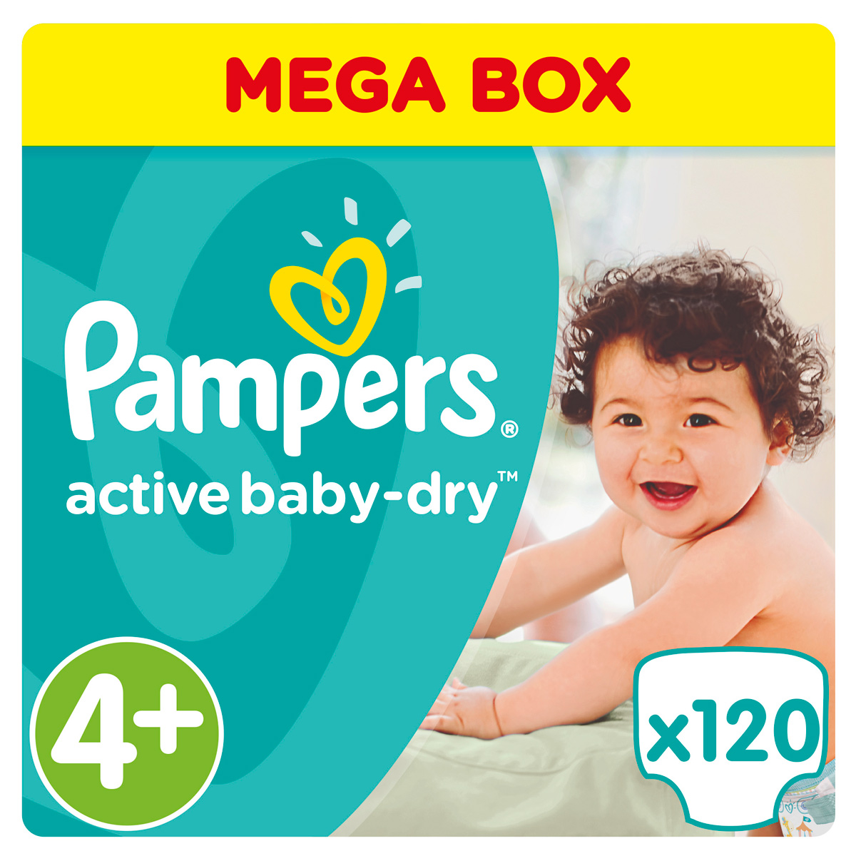 Фото Pampers Подгузники Active Baby-Dry 9-16 кг (размер 4+) 120 шт. Покупайте с доставкой по России