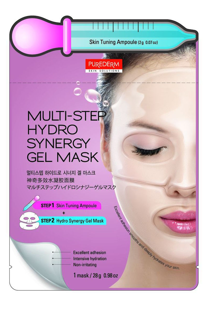 Purederm Многоступенчатая система ухода: Ампула для подготовки кожи, 2 г + Гидрогелевая маска с эффектом синергии, 28 г181054 Purederm Многоступенчатая система ухода: Ампула для подготовки кожи, 2 г + Гидрогелевая маска с эффектом синергии, 28 г181054Эффективная двухступенчатая программа восстановления кожи для достижения максимальных результатов. Превосходное прилегание: Форма маски в виде гидрогеля способствует плотному прилеганию маски к коже, что обеспечивает эффективное проникновение активных ингредиентов глубоко в кожу и максимизирует результат. Интенсивное увлажнение: содержит интенсивные увлажняющие ингредиенты. Экстракты Ландыша, Пиона, Омежника Яванского насыщают сухую кожу большим количеством влаги, улучшают цвет лица, придают коже свежесть. Не раздражает кожу: нежный и мягкий гидрогель дружественен коже и не вызывает раздражения, которое обычно могут вызвать маски из других материалов.