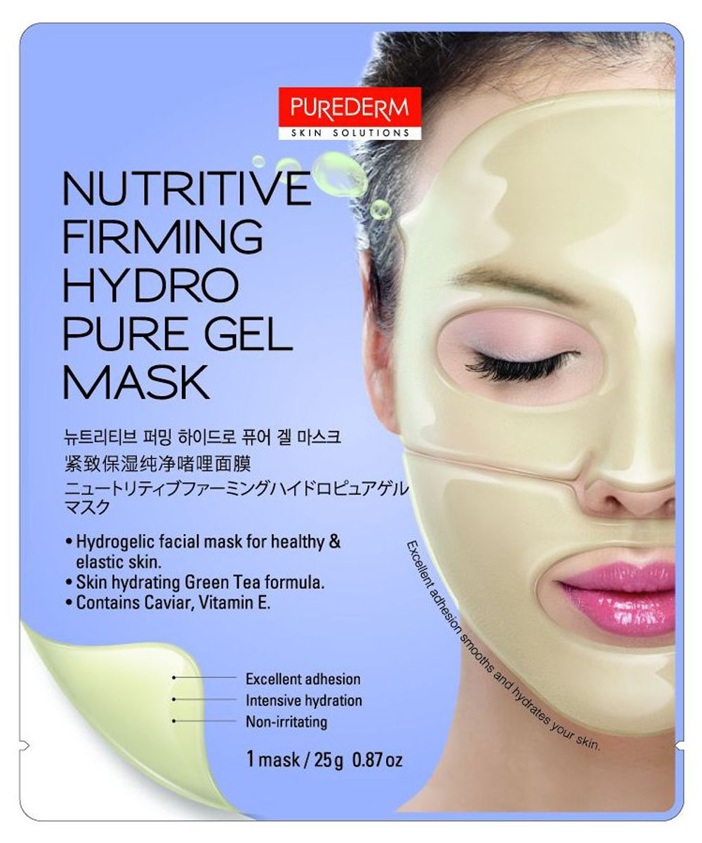 Purederm Маска гидрогелевая для укрепления и питания кожи, 25 г586980 Purederm Маска гидрогелевая для укрепления и питания кожи, 25 г586980Интенсивный уход для кожи лица на основе гидрогеля. Маска богатая питательными компонентами, обогащенная экстрактом икры, экстрактом Зеленого Чая и Витамином Е, заметно питает, подтягивает и укрепляет кожу, возвращая ей молодость и свежесть. Благодаря плотному прилеганию активные компоненты глубоко проникают в кожу, насыщают и питают ее. По мере того, как активные ингредиенты проникают в кожу, маска становится тоньше.