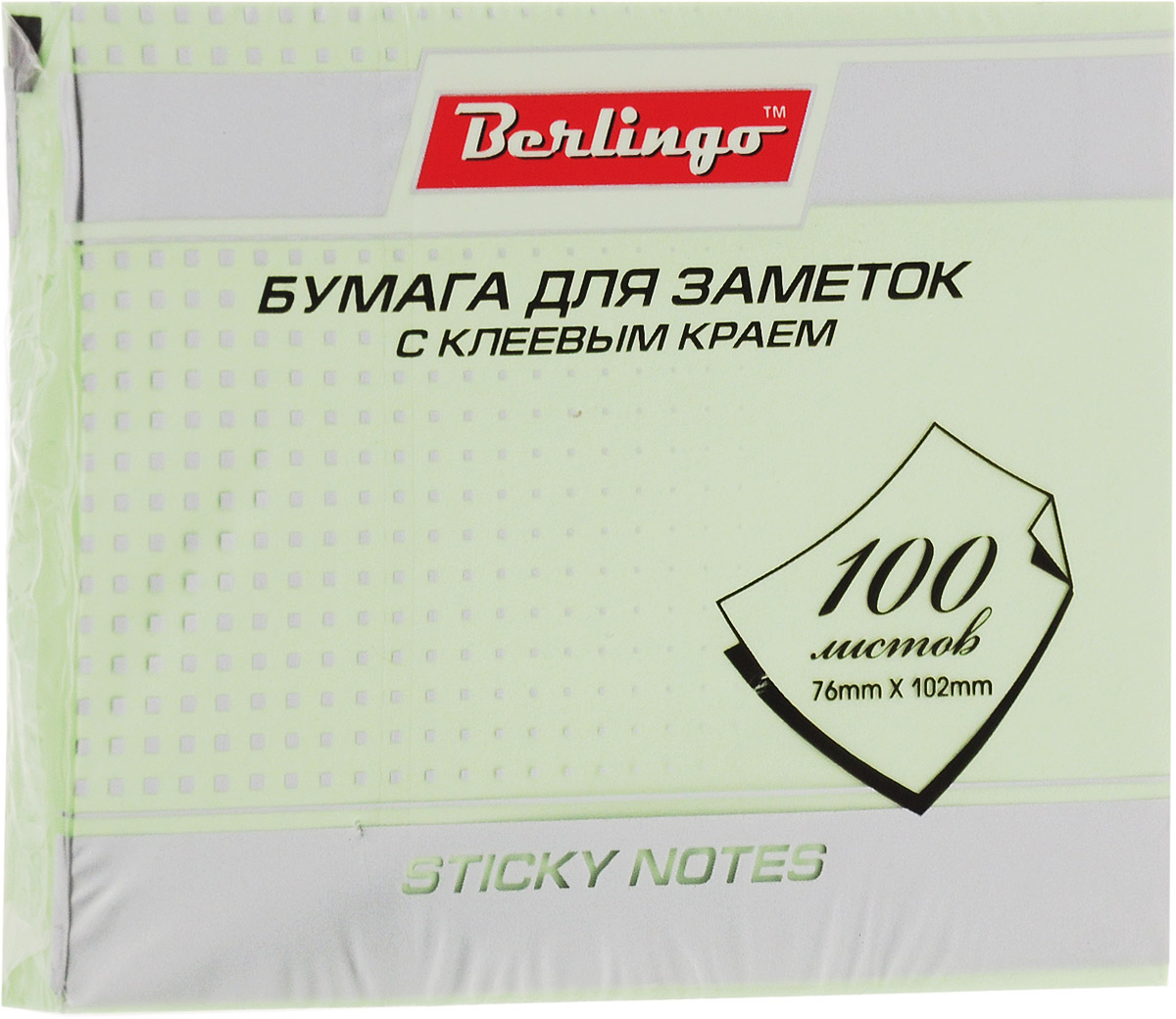 Berlingo Бумага для заметок 7,6 х 10,2 см 100 листовHN76102G Berlingo Бумага для заметок 7,6 х 10,2 см 100 листовHN76102GСамоклеящаяся бумага для заметок Berlingo оснащена нежным зеленым цветом.Изготовлена бумага с использованием качественного клеевого состава и специальной основы, позволяющей клею полностью оставаться на отрываемом листке. Листки при отрывании не закручиваются, а качество письма остается одинаковым по всей площади листка.Такая бумага отлично подходит для крепления на любой поверхности. Легко отклеивается, не оставляя следов.