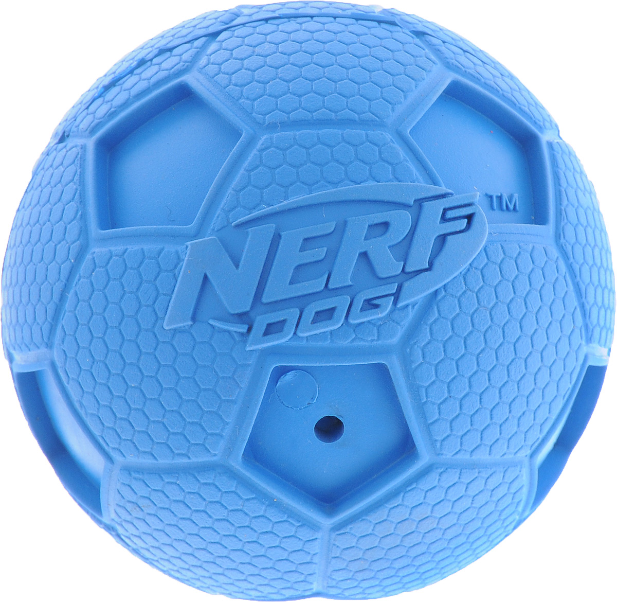 Игрушка для собак Nerf Мяч футбольный, с пищалкой, цвет: синий, диаметр 6 см22187_синий Игрушка для собак Nerf Мяч футбольный, с пищалкой, цвет: синий, диаметр 6 см22187_синийИгрушка для собак Nerf Мяч футбольный выполнена из резины в форме футбольного мяча с рельефным рисунком и нейлоновым хрустящим мячом внутри. Такая игрушка порадует вашего любимца, а вам доставит массу приятных эмоций, ведь наблюдать за игрой всегда интересно и приятно. Изделие оснащено пищалкой.Диаметр игрушки: 6 см.