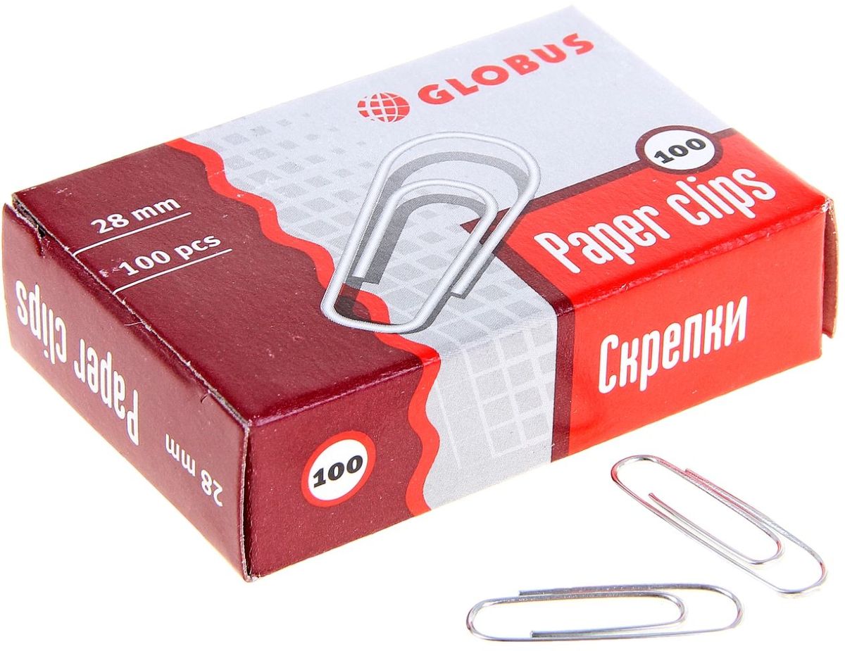 Globus Скрепки 28 мм 100 шт1078724 Globus Скрепки 28 мм 100 шт1078724Скрепки нужны в любом офисе, доме и школе.Скрепки Globus удовлетворят запросы самых взыскательных потребителей. Продукция отвечает международным стандартам, изготовлена на высокотехнологичном оборудовании с использованием современных материалов, гарантирующих высокое качество.