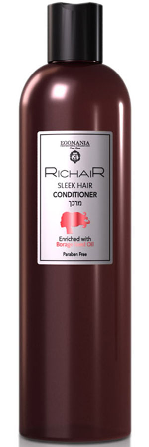 Egomania Professional Collection Кондиционер Richair для гладкости и блеска волос, 400 мл182444 Egomania Professional Collection Кондиционер Richair для гладкости и блеска волос, 400 мл182444Кондиционер предназначен для ухода и восстановления сухих, пористых, лишенных блеска волос. Благодаря содержанию масла огуречника лекарственного, эффективно восстанавливает уровень влаги в волосах, придавая эластичность и упругость. Комбинация натуральных масел восстанавливает и укрепляет структуру пористых волос. Натуральный гидролизованный кератин и морской коллаген придает волосам гладкость и блеск, защищает волосы от термического повреждения в момент укладки и негативных внешних факторов.