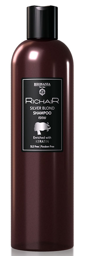 Egomania Professional Collection Оттеночный шампунь Richair для платиновых оттенков блонд с кератином, 400 мл