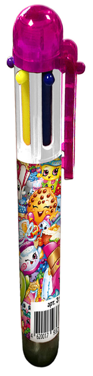 Shopkins Ручка шестицветная Шопкинс31782 Shopkins Ручка шестицветная Шопкинс31782В учебе часто требуется много разноцветных ручек, которые занимают лишнее место в пенале и прибавляют вес и без того тяжелому рюкзаку. Решить эту проблему поможет многоцветная автоматическая ручка с забавными героями мультфильма Шопкинс: с ней не потребуется носить с собой много ручек, так как в ней уже есть 6 основных цветов, которые могут потребоваться в учебе (красный, зеленый, фиолетовый, желтый, синий, черный). Шариковая автоматическая ручка имеет удобную форму и нажимной механизм.Состав: ПВХ, пластик, чернила.