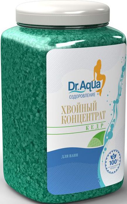Dr. Aqua Хвойный концентрат Кедр, 750 г10 Dr. Aqua Хвойный концентрат Кедр, 750 г10Соли для ванн серии Аква-Оздоровление эффективно восстановят организм после эмоциональных и физических нагрузок.Хвойный концентрат прекрасное тонизирующее средство для ухода за вашей кожей. Ванны с Кедровым хвойным концентратом повышают сопротивляемость организма простудным заболеваниям, снимают нервное напряжение, помогают расслабиться и повысить настроение, подарят радость здоровья и силу красоты!