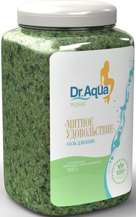 Dr. Aqua Соль морская ароматная Мятное удовольствие, с экстрактом мяты, 750 г35 Dr. Aqua Соль морская ароматная Мятное удовольствие, с экстрактом мяты, 750 г35Соли для ванн серии Аква-Релакс - SPA процедуры у Вас дома!Морская соль с добавлением натурального экстракта ромашки: обеспечивает идеальный уход за вашей кожей: Питает, Защищает, Осветляет; - обладает Успокаивающим действием.Морская соль Верхнекамского месторождения идеально подходит для проведения SPA - процедур в домашних условиях. При растворении соли в воде образуется естественный осадок – это целебная межкристаллическая глина, которая содержит в себе более 40 жизненно важных макро- и микроэлементов. Регулярный прием ванн с морской солью поддерживает процесс обновления клеток кожи, усиливает ее защитные функции, сохраняет молодость и здоровье.