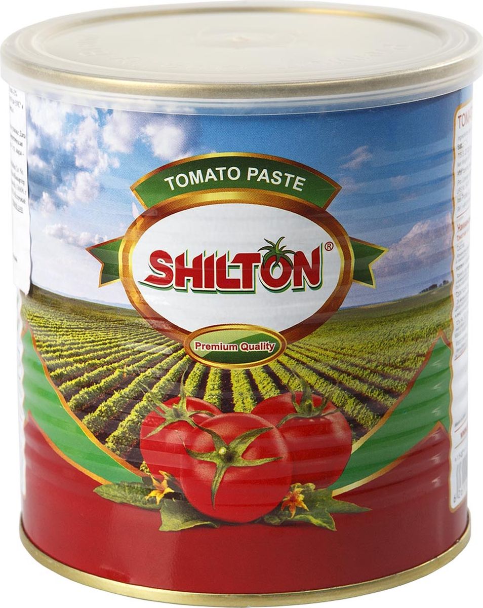 Shilton томатная паста, 800 г6261182000835 Shilton томатная паста, 800 г6261182000835Томатная паста Shilton изготовлена из сочных и спелых томатов, выращенных в условиях уникального климата Ирана. Прекрасный вкус и натуральность продукта завоевали внимание гурманов из многих стран мира. Томатная паста Shilton – однородная смесь, без примесей и черных частиц, без кожуры и косточек. Современные технологии Shilton сохраняют пасту для вас без консервантов.