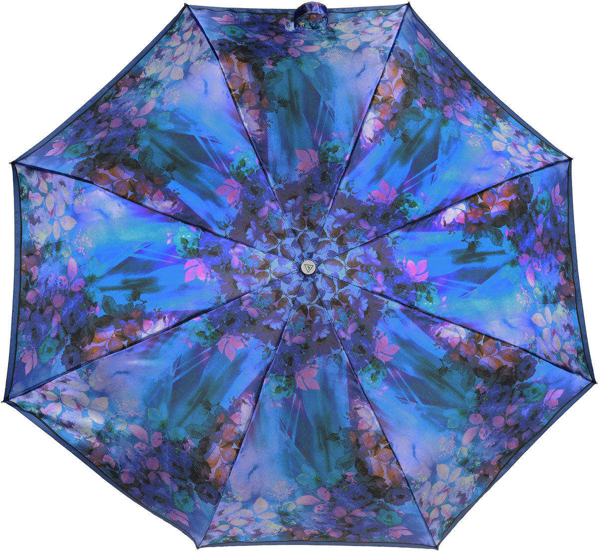 Зонт женский Fabretti, автомат, 3 сложения, цвет: синий, мультиколор. L-17102-12