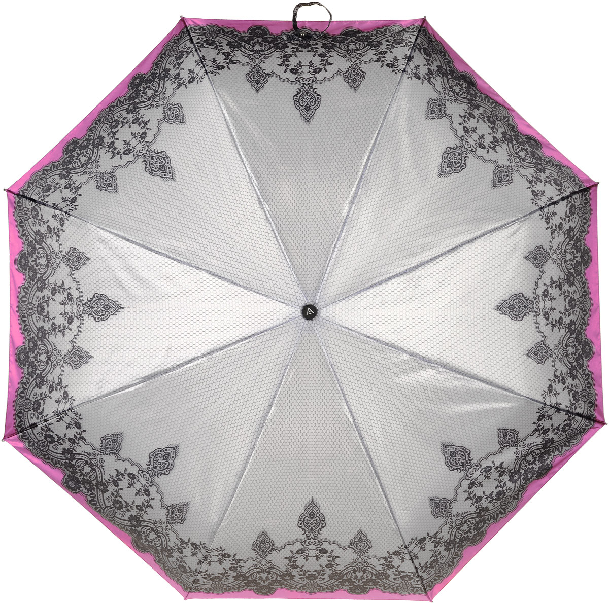 Зонт женский Fabretti, автомат, 3 сложения, цвет: серый, фуксия. S-17102-3