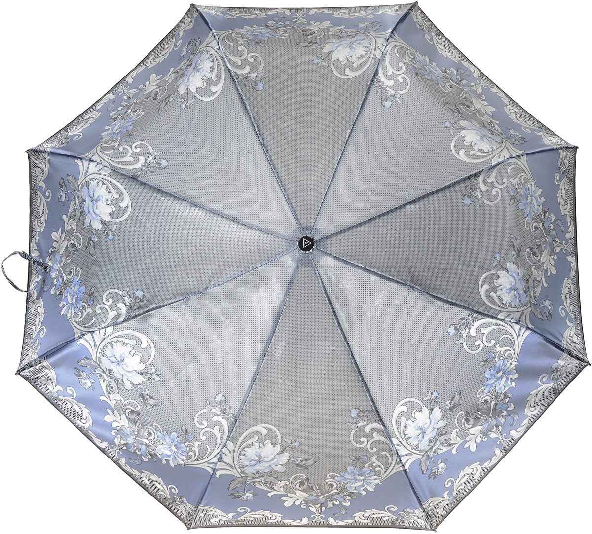 Зонт женский Fabretti, автомат, 3 сложения, цвет: серый, лавандовый. L-17108-4
