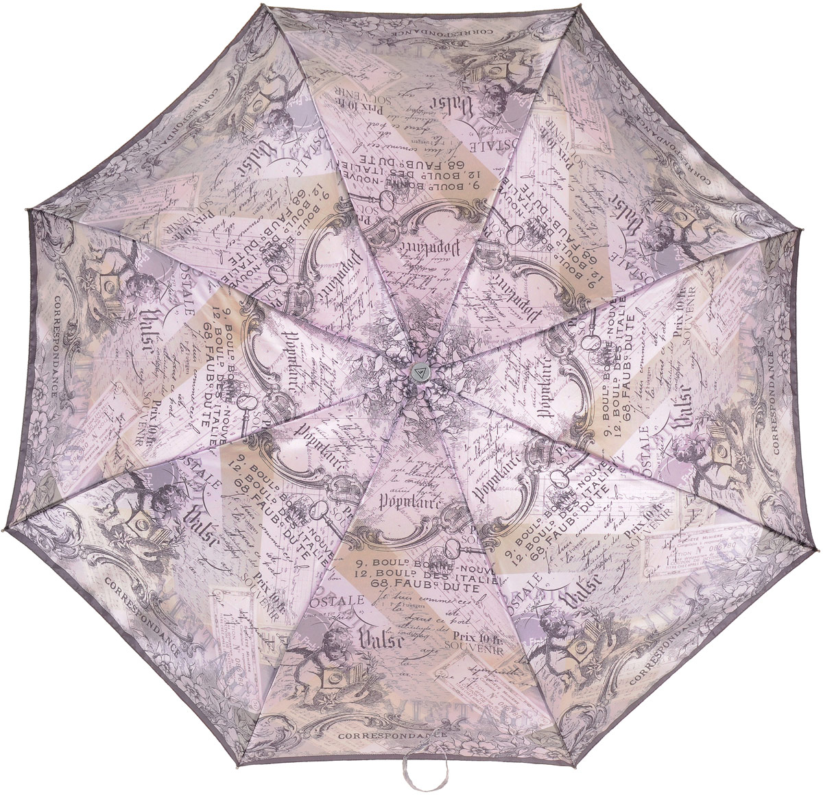 Зонт женский Fabretti, автомат, 3 сложения, цвет: сиреневый, черный. L-17100-2
