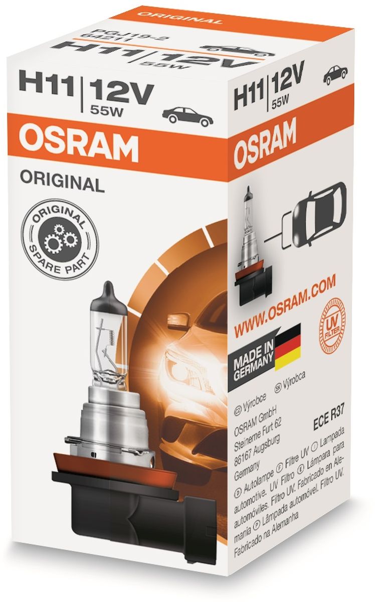 Лампа автомобильная галогенная Osram Original Line, для фар, цоколь PGJ19-2, 12V, 55Вт64211 Лампа автомобильная галогенная Osram Original Line, для фар, цоколь PGJ19-2, 12V, 55Вт64211Лампы Osram Original Line - это безупречные рабочие характеристики, отвечающие всем стандартам автомобильного освещения, надежность и экономия.