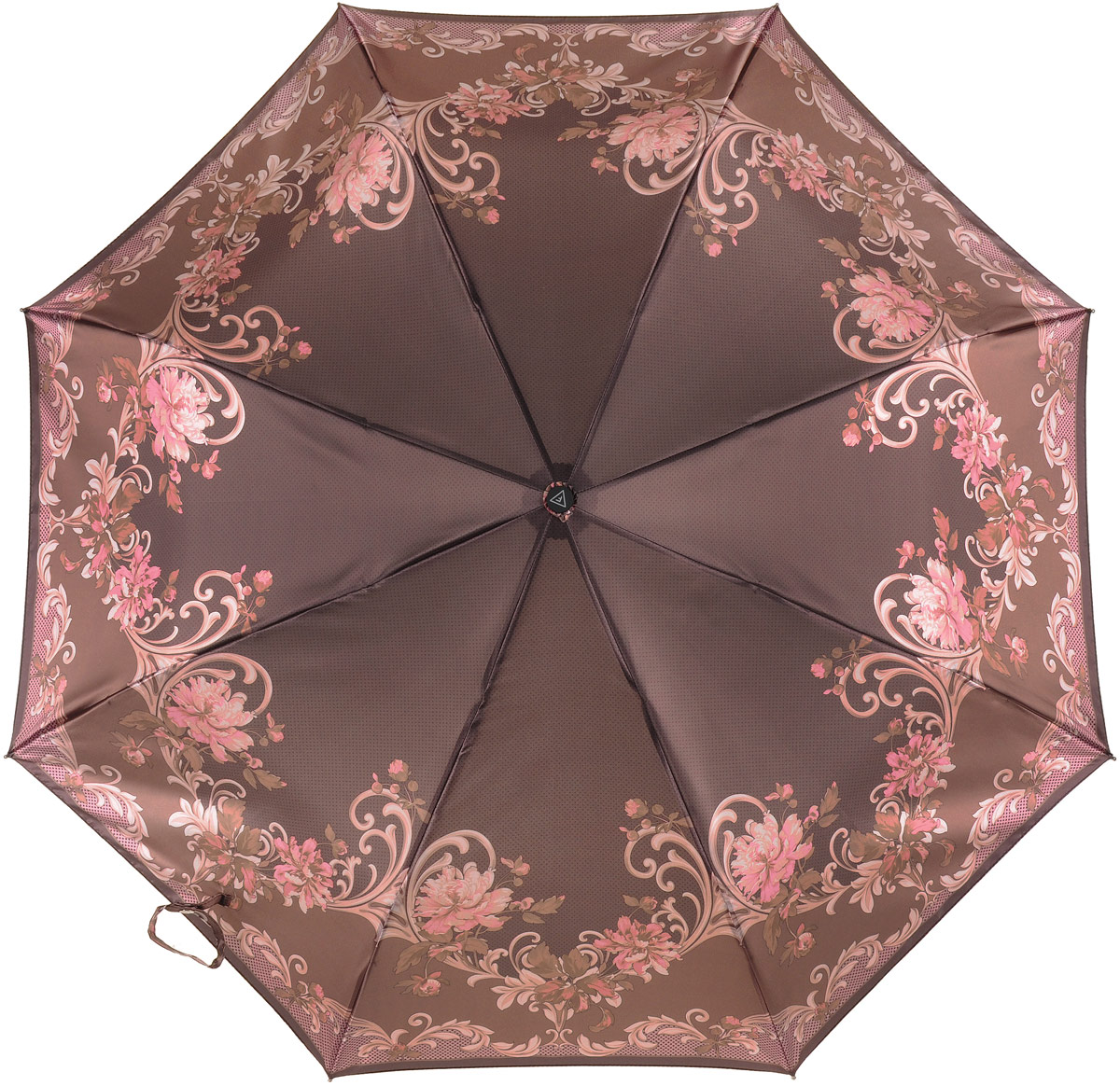 Зонт женский Fabretti, автомат, 3 сложения,  цвет: коричневый, мультиколор. L-17109-7