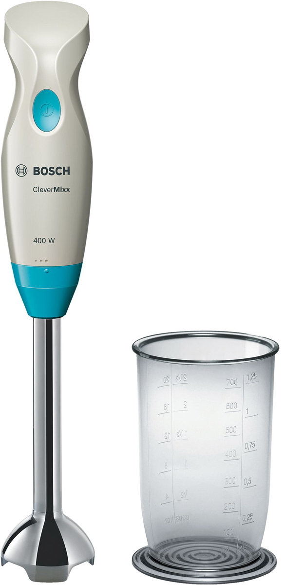 Bosch MSM2410D блендерMSM2410D Bosch MSM2410D блендерMSM2410DПогружной блендер Bosch MSM2410 позволит вам готовить с удовольствием. Устройство обеспечивает быстрый результат и отличное качество благодаря мощному мотору 400 Ватт. В комплекте вы найдете прозрачный мерный стакан, при помощи которого удобно отмерять нужное количество продуктов и смешивать их непосредственно в стакане. Небольшой вес прибора и эргономичная форма ручки созданы для комфортной работы. Bosch MSM2410смешивает и измельчает продукты качественно и без брызг благодаря специальной конструкции погружной части.