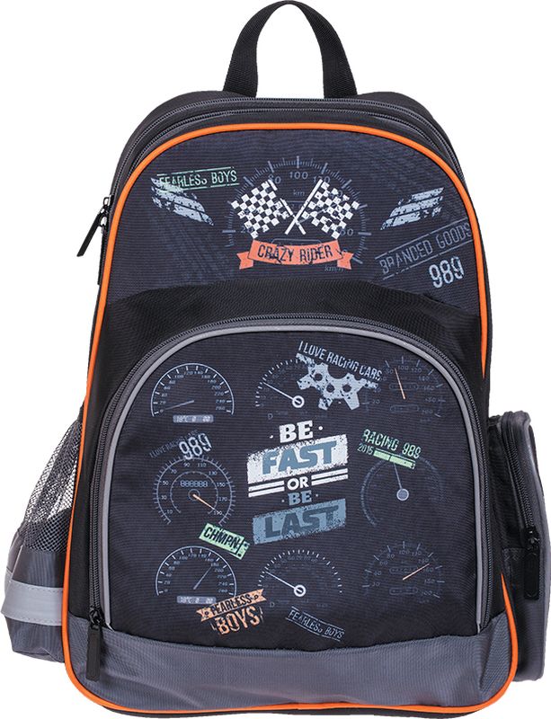 Berlingo Рюкзак Light Be fastRU01650 Berlingo Рюкзак Light Be fastRU01650Рюкзак Berlingo Be fast - это невероятно привлекательный аксессуар для вашего ребенка.Серия Light - это лёгкие яркие рюкзаки для детей младшего школьного возраста. Рюкзак имеет 2 отделения, большой передний карман на молнии и 2 боковых кармана. Рюкзаки данной серии изготовлены из прочного нейлона, характеризующегося повышенной износостойкостью и в тоже время мягкостью. Эргономичная спинка и широкие лямки делают рюкзак максимально удобным. Светоотражающие элементы на лямках, передней части рюкзака и боковых карманах гарантируют безопасность ребёнка в тёмное время суток.Порадуйте своего ребенка таким замечательным подарком!