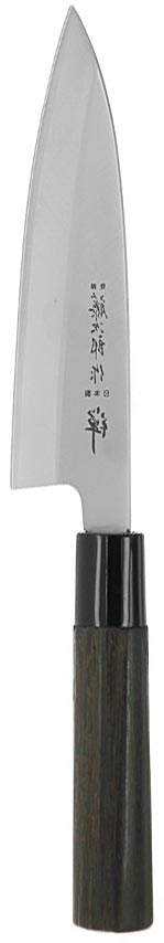 Нож Деба Tojiro Zen, длина клинка 15,5 см. FD-571FD-571 Нож Деба Tojiro Zen, длина клинка 15,5 см. FD-571FD-571Нож Деба Tojiro Zen, лезвие которого изготовлено из трех слоев высококачественной нержавеющй стали VG10, которая обладает высокой твердостью (до 61HRC) и устойчивостью к коррозии, займет достойное место среди аксессуаров на вашей кухне. Режущая кромка клинка продолжительное время остается острой. Рукоятка ножа, выполненная из искусственно состаренного дерева темного цвета, имеет эргономичную форму, которая не позволит выскользнуть ему из вашей руки. Нож поможет вам в быстром и легком приготовлении любых блюд. Тяжелый толстый нож предназначен для разделки рыбы на филе, а также может использоваться для разделки бескостного мяса и домашней птицы. Нож упакован в стильную подарочную коробку из плотного картона. Правила эксплуатации: - Хранить нож следует в сухом месте. - После использования, промойте нож теплой водой и протрите насухо. - Оставление ножа в загрязненном состоянии может привести к образованию коррозии. Запрещается: - Мыть нож в посудомоечной машине. - Хранить ножи в одной емкости со столовыми приборами. - Резать на твердых поверхностях: каменных столешницах, керамических тарелках, акриловых досках. - Запрещается нецелевое использование ножа: вскрывать консервные банки, разрезать кости, скоблить твердые поверхности, резать замороженные продукты. Правка производится легкими движениями на водном камне или мусате. Заточка ножа - сложный технологический процесс, должен производиться профессионалом на специальном оборудовании. Услуга по заточке ножа предоставляется специалистами компании «Тоджиро». Характеристики:Материал клинка: сталь VG-10. Материал рукояти: дерево. Длина клинка: 15,5 см. Ширина клинка: 4 см. Количество слоев стали: 3 слоя. Заточка: #8000. Общая длина ножа: 29,5 см. Размер упаковки: 34 см х 8 см х 2,5 см. Производитель: Япония. Артикул: FD-571.Уважаемые клиенты! В случае несоблюдения правил эксплуатации, нож не подлежит гарантийному обслуживанию.