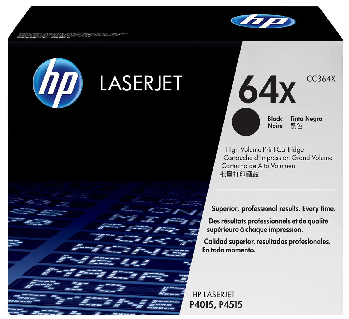 HP CC364X (64X), Black тонер-картридж для HP LaserJet P4015/4515CC364X HP CC364X (64X), Black тонер-картридж для HP LaserJet P4015/4515CC364XКартриджи с тонером HP 64X LaserJet обеспечивают бесперебойную печать и неизменно качественный результат. Оригинальные картриджи с тонером HP гарантируют качественное выполнение задач печати в офисе. HP – лидер в сфере экологичных технологий печати.Быстрая беспроблемная печать позволяет сконцентрироваться на более важных задачах. Уникальная формула тонера HP обеспечивает качество и надежность, необходимые бизнесу. Легкое управление расходными материалами позволяет экономить время и делает печать более эффективной.Оригинальная конструкция картриджей HP и уникальная формула тонера HP гарантируют неизменно высокое качество печати на протяжении всего срока службы картриджа. Конструкция картриджа обеспечивает неизменность ресурса при замене.